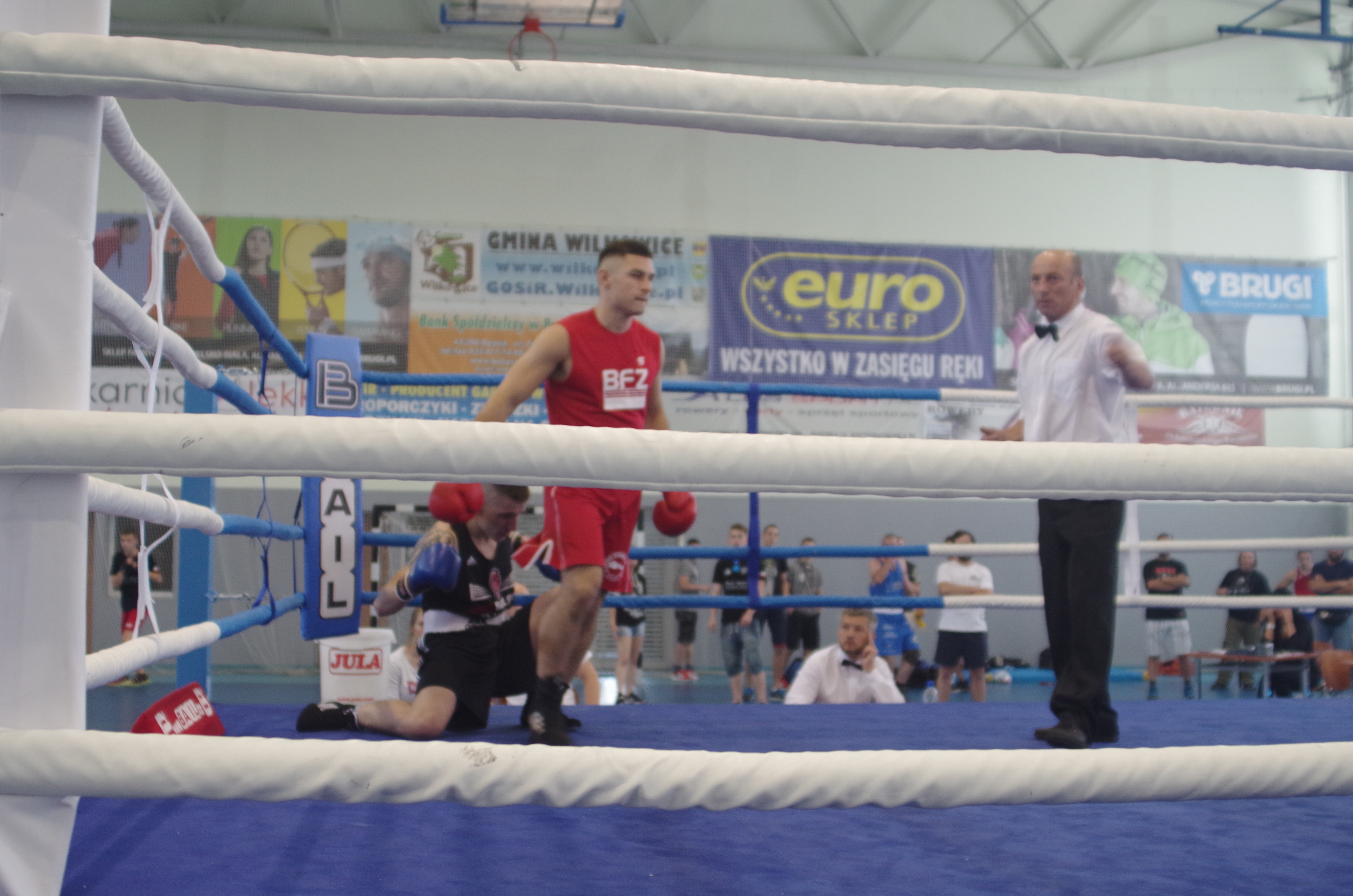 Boxer in the ring after a bout
